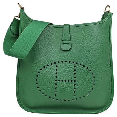 hermes crossbody bag green|Hermes evelyne bag pre owned.